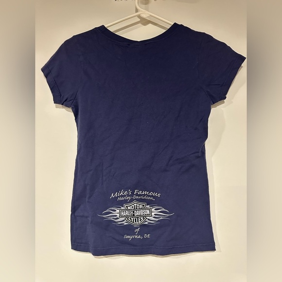 Harley Davidson Women’s M Blue Graphic T Shirt Delaware - Picture 2 of 4